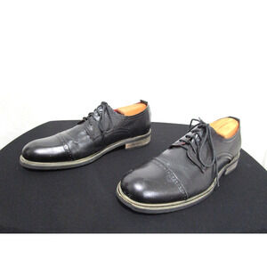 Steve Madden P-Lesko Black Textured Leather Cap Toe Oxford Shoes Men 10